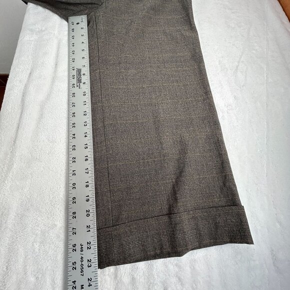 Cabi Womens Mid-Rise Wide-Leg Crop Pant Size 12 Gray Plaid Style 630 Casual New - Picture 8 of 9